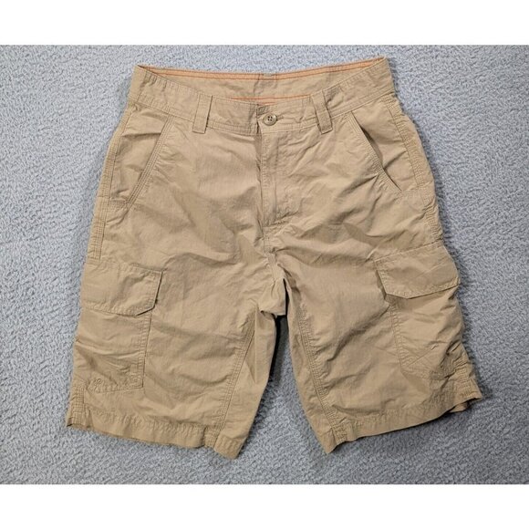 Eddie Bauer Travex Shorts Mens 30 (Meas. 27.5X10) Cargo Nylon Blend Tan - Picture 1 of 12
